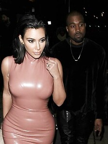 Sexy Ass Kim Kardashian Fills Out Latex Dress