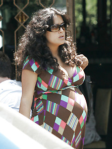 Salma Hayek- Very Pregnant With Very Big Tits