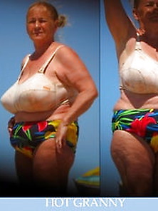 Giant Tits Granny Beach Candid 346 Pics
