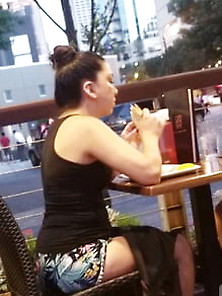 Redbone Mexican Sexy Legs Woman In Shorts On A Date