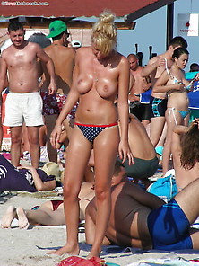 Blond Girl On The Beach For Topless Lovers