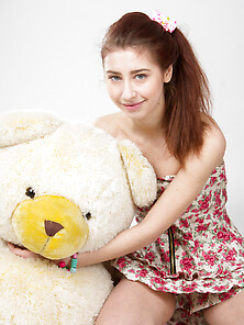 Photo Shoot In The Studio With Plush Toys Ends For Babe With A T