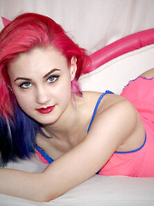 White Teen Pink Hair