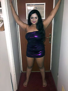 Sexy Indian Aishu Leaked Hot Desi Indian Milff- Indigo Dress