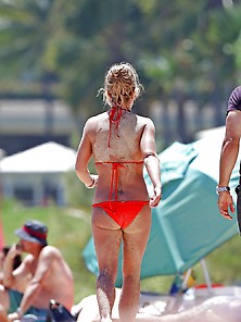 Britney Spears Red Bikini 2016