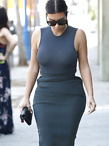 Kim Kardashian In A See Through Dress