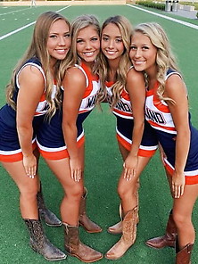 Cheer Girls In Outfits And Bikinis