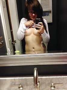 Emo Girl Covering Nipples