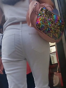 Spy White Jeans Ass Woman Romanian