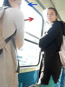 Girls Looks At The Dick In The Tram
