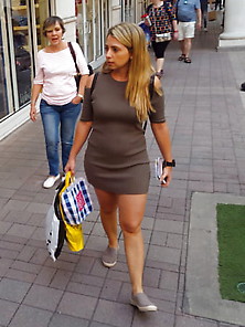 Candid Voyeur Thick Milf Beauty Shopping Mall In Tight Dress
