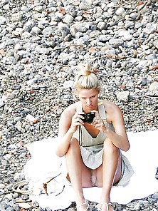 Nicky Hilton Beach Upskirt Panties