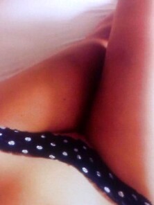 Polka Dots Panties Brunette Shows Her Pussy