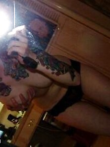 Tattooed Emo Chick Self Shooting Naked