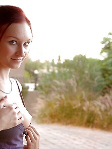 Nasty Redhead With Small Boobs Riding That Wonderful Toy On Came