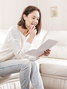Colleen In Jeans Gets Horny Reading Story And Strips Tickling He
