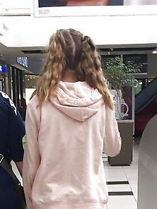 Tiny 18 Year Old Mall Teen Pigtails