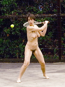 Viking Smashing Female Tennis Player Nude