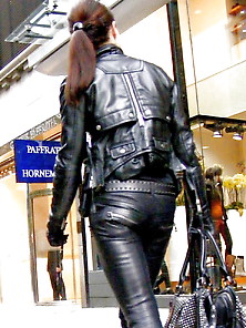 Public Outdoor Streetshot In Leather And Boots