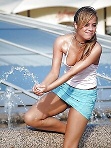Wet Women 14: Candid Fountain Girl Set