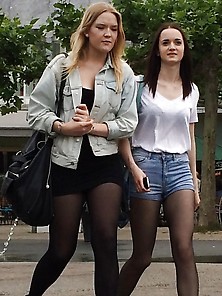 Candid Cunts On The Street In Black Pantyhose