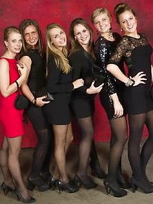 Candid Teens In Sexy Black Pantyhose Nylon