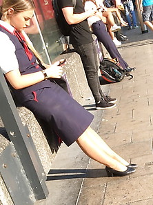 Street Pantyhose - Virgin Trains Cunt In Glossy Tights