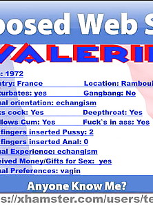 Exposed Webslut Valerie From France