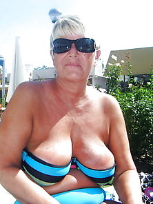 Busty Italian Granny,  Mature,  Milf On The Beach - Very Hot