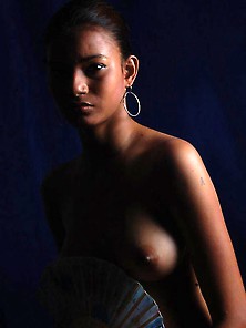Desi Indian Nude Model Showing Boobs Under Saree Pallu
