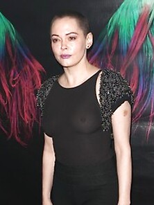 Rose Mcgowan See Through At “charliewood Exhibition Op
