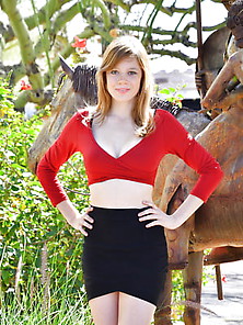 Gwen - Upskirt In Red