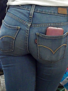 Waiting In Line To Lick Her Teen Ass & Butt In Jeans