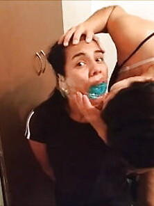 Cleaning Stepmom's Dirty Panties With Her Mouth!