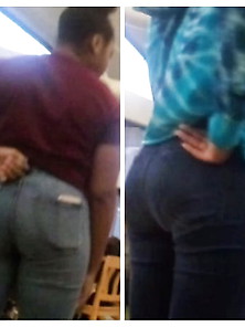 Cute Black Booty Teens At Library