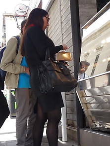 Street Pantyhose - Lunchtime Office Cunt