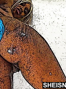 Real Life Hentai Cartoon Anime Shy Ebony Ass & Tits In Tub