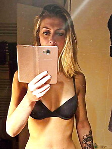 Hot Blonde Sexy Selfies Bra Panties