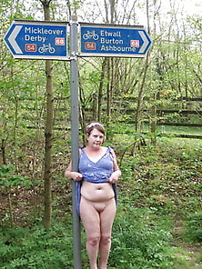 Mature Flashing In The Countryside
