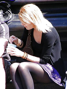 More Candids In Flat Ballet Shoes And Pantyhose