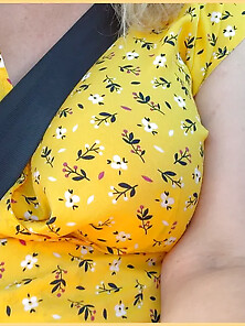 Wifey Flashes Her Amazing Tits In The Car