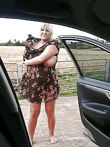 Stephanie Stripping Off And Changing Beside My Car