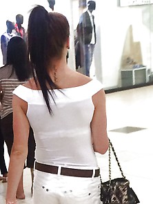 Tight Tanned Mall Teen White Shorts