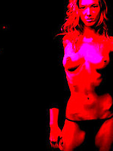 19 Yo German Model Posing In Red Light Nude
