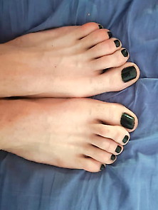 My Male Feet With Fishnet Stockings And Black Toenails