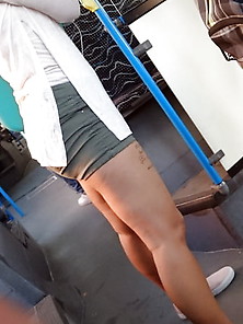 Hungarian Street Candid X Sexy Tattooed Legs On Bus