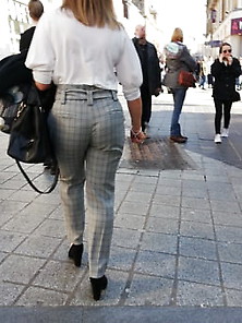 Bitch In Grey Pants Nice Arse