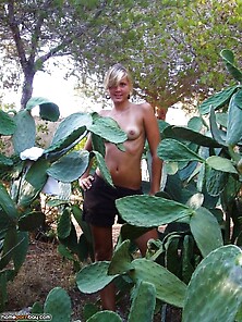 Blonde Amateur Wife Nude Posing Outdoors