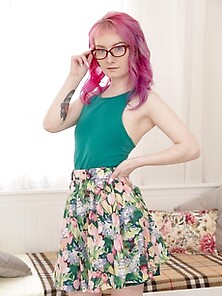Pink Haired Nerdy Coed Anal