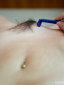 Mature - Basin Peeing Showing Half Shaven Pussy